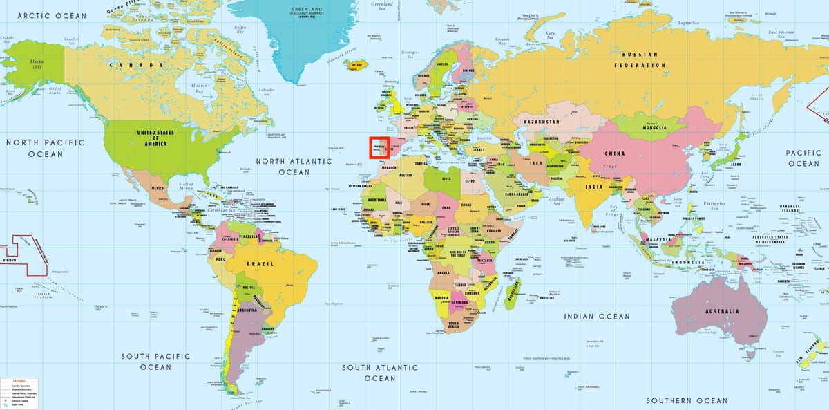 ポルトガルの世界地図