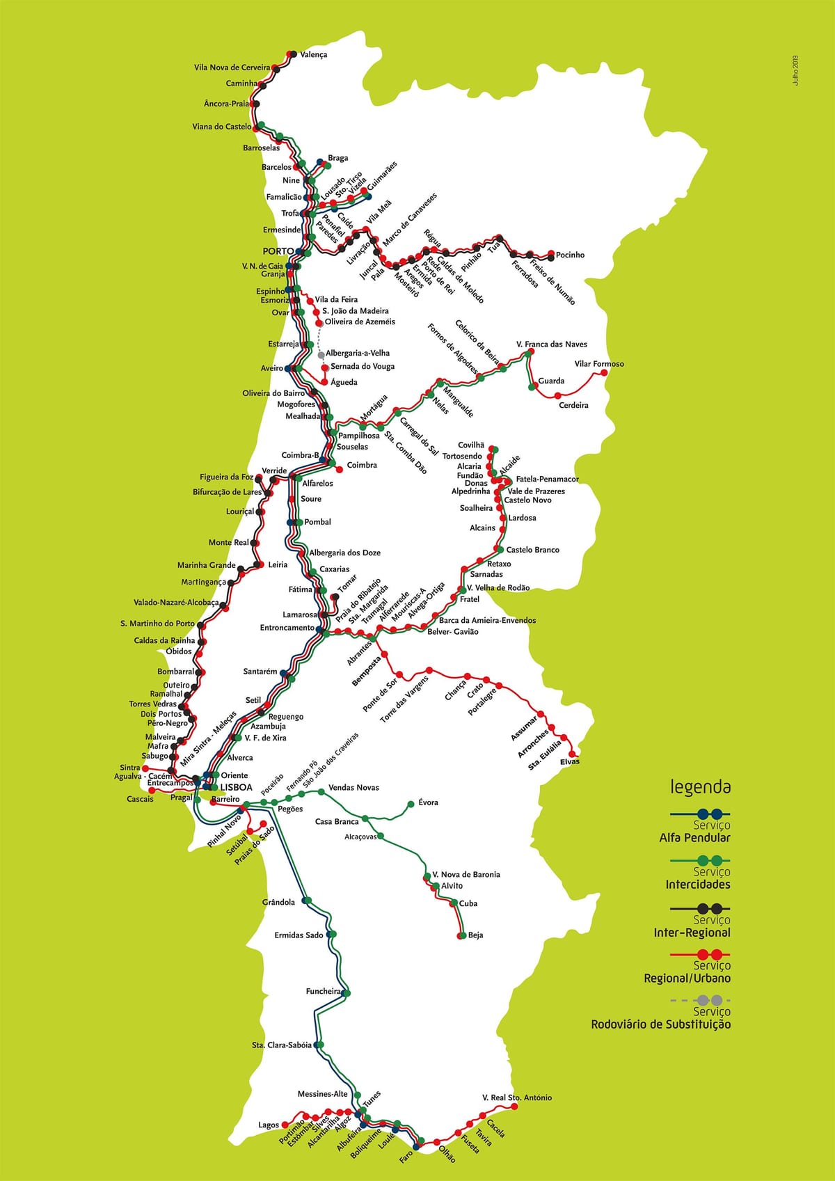 電車地図ポルトガル
