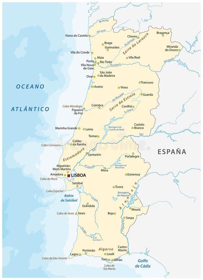 ポルトガル川の地図