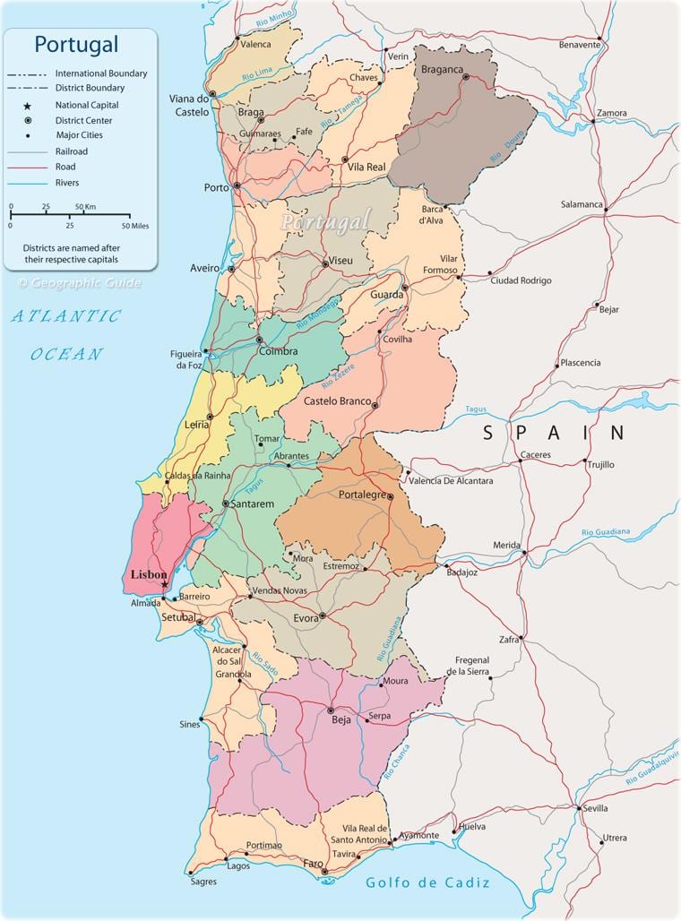 政治地図ポルトガル