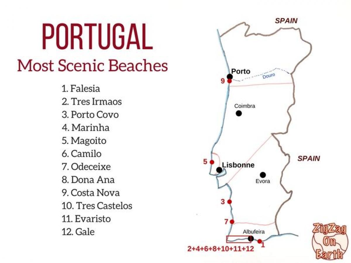 ポルトガルビーチの地図