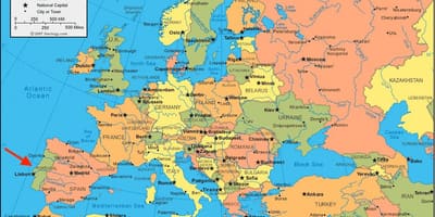 欧州地図ポルトガル