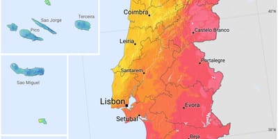 地図ポルトガルの日差し