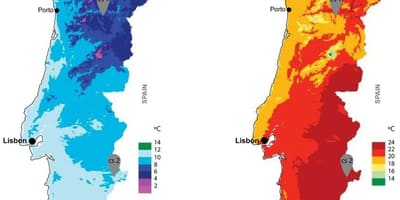 気候地図ポルトガル