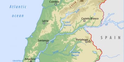 物理地図ポルトガル