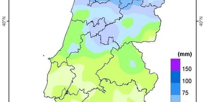 地図ポルトガルの雨