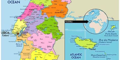 州ポルトガルの地図