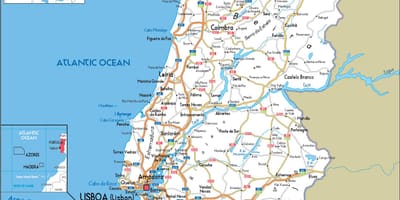 地図ポルトガル都市