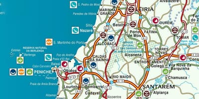 地図ポルトガルの銀色海岸